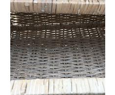 SEDEX Romeo Rattanregal/Wäscheregal/Korbregal mit Schubladen/Rattankommode - White wash