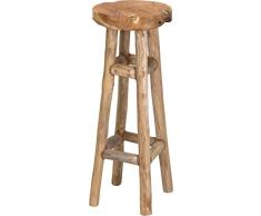 Meinposten Barhocker Teakholz Hocker Natur 30x30x80 cm Sitz Stuhl Hocker hoch