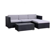 SVITA California Poly-Rattan Lounge Gartenset Sofa-Set Garnitur Gartenmöbel Couch-Set