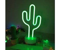 LED Nacht Licht Nacht Tisch Lampe Neonschild Stimmungslichter Dekor Neonleuchte für Weihnachten Geburtstagsfeier Kinderzimmer Party Wohnzimmer Decor (Kaktus)