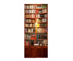 ChuangYing Retro-Tür Aufkleber Europäischen kreative Schlafzimmer Tür Aufkleber 3D dreidimensionale Selbstklebende Bücherwand Aufkleber