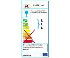 Reality Leuchten LED Deckenfluter Spock R42292108 in Messing matt, Fluter inkl. 20 Watt LED, Lesearm inkl. 5 Watt LED, Fluter und Lesearm getrennt schaltbar, Höhe180cm