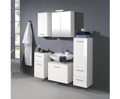 Held Möbel 220.3007 Blanco Midischrank , 1 türig / 2 Auszüge / 2 Einlegeböden / 35 x 114 x 35 cm / Hochglanz-weiß