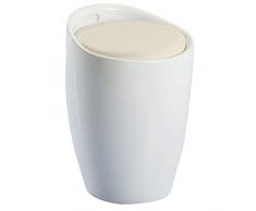 Hocker Stuhl mit Stauraum Badhocker Sitzhocker in WEIß TYP 9-6220 - Duhome - mit Stauraum abnehmbare Sitzkissen Wäschehocker