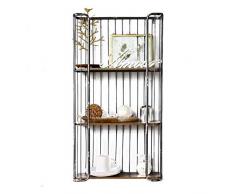 Schwimmende Regale-Retro Loft Industrie Nostalgie-Stil Eisen und Holz Küche Wand Aufbewahrungsboard Bücherregal Nordischen Stil Rack-Dekorative Wandbehang Racks Corner Frame Clapboard Storage Stand,