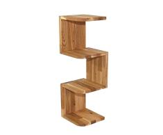 Eckregal, Sonderedition aus Massivholz Eiche, Zickzackregal, 21x21x66cm, echtes Holz