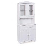 PKline Vitrinenschrank Valux Massivholz Buffetschrank Anrichte Esszimmer Schrank weiß