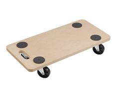 Metafranc Transportroller 590 x 290 mm - 200 kg Tragkraft - MDF-Platte - PP-Räder / Möbelroller / Transporthilfe für Umzug / Rollwagen für Möbel-Transport / Kistenroller aus Holz / 820040