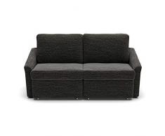 DOMO collection Relax Dauerschläfer Boxspring Sofa mit Schlaffunktion, 90% Polyester, 10% Acryl, schwarz, 2-Sitzer