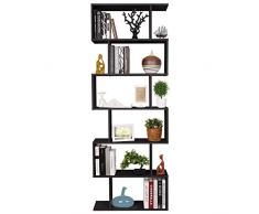 Homfa Bücherregal Regal mit 6 Ebenen, Raumteiler Standregal Büroregal 190.5 x 70 x23.5 cm, schwarz