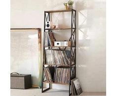 KFDQ Ecke Regale, Blumen Racks Multi-Purpose Loft Retro Nostalgie Mehrschichtige Massivholz + Eisen Bücherregal-Standregal Vier Schichten Flower Stand Display Racks Möbel 60 * 30 * 135Cm Für Innen Un