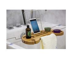 Good Couchtisch Tv-Ständer Lampe Telefontisch Sofa Beistelltisch Eichentisch Fanuosu Badetablett Badetablett mit Ipad-Halter - Ausziehbarer Badewannenträger aus Bambus mit Telefon, Tablet, Weinglas-B