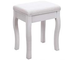 SONGMICS Hocker Polsterhocker Sitzhocker Schminkhocker Holzhocker für Schminktisch mit Rosenmuster Schlafzimmer Schminktischhocker Klavierhocker Belastbarkeit 130 kg, RDS50W