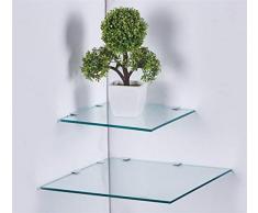 Eckregal Glasregal Glasplatte quadratisch in 3 Größen 25 I 35 cm in schwarz, weiß oder klar Glas Klar 35 cm