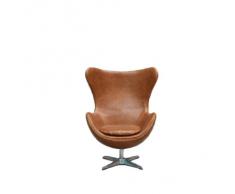 Schalensessel Aberdeen Columbia Brown (Hellbraun, Congnacton) Vintage Echtleder Leder Sessel