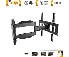 RICOO TV Wandhalterung S2644 Universal für 30-55 Zoll (ca. 76-140cm) Schwenkbar Neigbar Wand Halter Aufhängung Fernseh Halterung auch für Curved LCD und LED Fernseher | VESA 200x100 400x400 | Schwarz