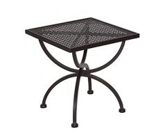 Gartenmoebel MBM Beistelltisch Romeo 50x50cm Schmiedeeisen Marone-antik Gartentisch