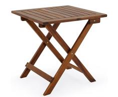 Deuba Beistelltisch Klapptisch Akazie Holz 46x46 cm Klappbar Balkontisch Holztisch Gartentisch Blumenhocker Garten