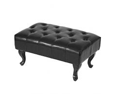 Mendler Ottomane Sitzhocker Chesterfield 39x77x47cm Kunstleder ~ schwarz