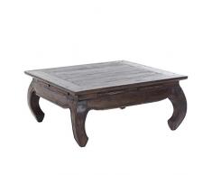 DESIGN DELIGHTS OPIUMTISCH East 80 | 80x80x35 cm (BxTxH), Recyclingholz, massiv | Beistelltisch aus Massivholz, Couchtisch | Farbe: 03 Dunkelbraun