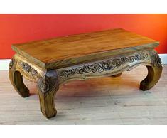 Kinaree Opium Couchtisch PATHUMWAN - 43x105x55cm asiatischer Wohnzimmertisch aus massiver auch als Shisha-Tisch geeignet