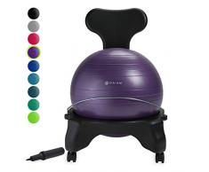gaiam Classic Balance Ball Chair - Exercise Stability Yoga Ball Premium Ergonomic Chair for Home and Office Desk with Air Pump, Exercise Guide and Satisfaction Guarantee