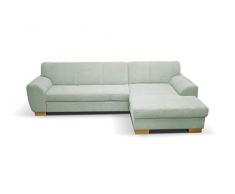DOMO collection Ferro Ecksofa mit Schlaffunktion/Eckcouch L-Form, Federkern Schlafsofa, grün, 278/155/77 cm