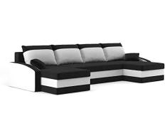 Sofini Ecksofa Sparta mit Schlaffunktion! Best Ecksofa! Eckcouch mit Bettkästen! (Haiti 17+ Haiti 0)