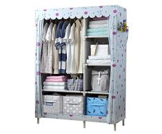 KEOA Faltschrank Stoffschrank Kleiderschrank, Portable Garderobe Textilschrank mit Kleiderstange Furniture Bedroom Wardrobes, für platzsparende(105 * 45 * 170cm),a