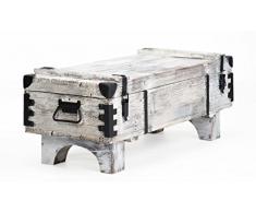 Alte Truhe Kiste Tisch shabby chic Holz Beistelltisch Holztruhe Couchtisch 39 cm Höhe / 41 cm Tiefe / 97 cm Breite