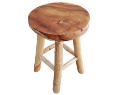 LioLiving®, Hocker Frieda aus massivem Teakholz (#400211)