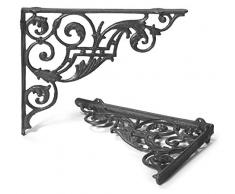 Wandwinkel Winkel Wandhalter 27 X 33 cm Bücherregal Regalträger Set Gusseisen Andalucia Antik Stil Moritz® BB-201-BR