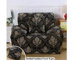 Willlly Sofabezug Sofa Überwürfe Modern L Form Ecksofa Ohne Armlehnen Sofa Abdeckung Antirutsch Sofahusse Elastisch Couchbezug Sesselbezug 2 X Kissenbezüge 1 Sitzer,Barock