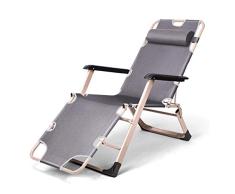 YLLN Chairs Garden Ergonomischer Stuhl, Liegen aus grauem Rasen, Chaiselongue aus Oxford-Stoff mit verstellbarem Kissen, 265 lbs Kapazität