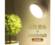 Schlafzimmer led Infrarot-Induktion kleine Nachtlicht 360 Drehschrank Licht USB-Ladeschrank Licht Blau-Weiß Licht-Aufladung