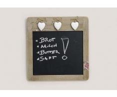 Küchentafel im Landhaus-Stil mit Herzen | Memo-Tafel in Braun & Weiß für die Küche | Kreide-Tafel zur Organisation & Erinnerungen im Haushalt | ideal für Restaurants oder Veranstaltungen geeignet