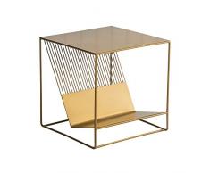 Petaon Möbel mit Metalleffekt Ungewöhnlicher Wohnzimmertisch Sofa-Beistelltische Keine Montage erforderlich Rostet Nicht Moderne Einfachheit mit Speicherwürfeln für Bett/Flur/Wohnzimmer
