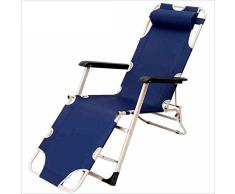 Klappstuhl XIAOYAN Chaiselongue blau Edelstahl + hochwertige Stoff Lounge Stuhl Sofa Stuhl