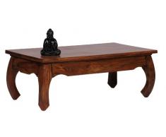 Wohnling Couchtisch Opium Massiv-Holz Sheesham 110 cm breit Wohnzimmer-Tisch Design dunkel-braun Landhaus-Stil Beistelltisch Natur-Produkt Wohnzimmermöbel modern Massivholzmöbel Echtholz rechteckig