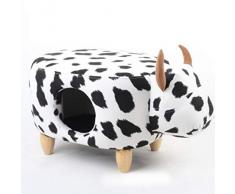 HHXXTTXS Haustierstreu Hundestreu Katzenstreu halbgeschlossene Villa Massivholzpedal Lederhocker Nest Dual-Purpose-Tierbedarf