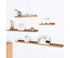 YNN Massivholz Floating Regale Word Partition Wandregal Schlafzimmer Dekoration Rahmen Wohnzimmer Wand Wandbehang Eichenregal, 4er Set (Farbe : B)