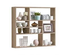 FMD Möbel Mika Wandregal Holz Eiche 90x16x78,5 cm