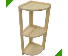 89 x 30 x 30 cm 3 Böden Eck Holzregal mit runden Kanten Eckregal Lagerregal Kellerregal aus Holz Allzweckregal Regal Bücherregal Küchenregal Unbehandelt Büroregal Standregal