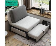 Schlafsofa, 2020 Neue Einzelschlafsofa Sessel Einzelschlafsofa Schlafwagen Faltbare Tragbare Kissen Lounge Couch Wohnzimmermöbel Futon Couch,Grau,115 * 195cm
