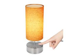 Tischlampe,Tischleuchte Nachttischlampe aus Stoff mit Touch-Design/3 Helligkeitsstufen Dimmbar für Wohnzimmer,Schlafzimmer,Büro(Ohne Birne)