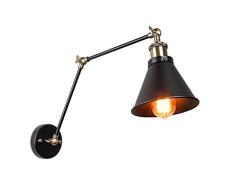 jiguoor Vintage Industrielle Wandlampen Edison Wandleuchten Swing Arm Hängeleuchten lampen für Wohnzimmer Schlafzimmer Badezimmer Flur Balkon Treppen（Langer Arm）