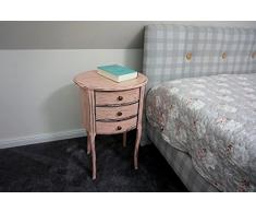 Design Nachttisch Boxspringbett Nachtkommode BT-3 Rosa Vintage Used Look