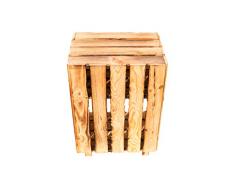 Kistenkolli Altes Land Nachttisch Abstetlltisch weiß/Natur/geflammt Maße ca 30x40x55cm Regalkiste Flaschenablage Weinregal Apfelkiste/Weinkiste (Geflammt)