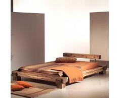 Pharao24 Futonbett aus Akazie Gewachst Breite 220 cm Liegefläche 180x200