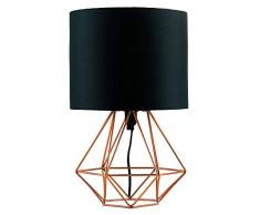 Modern Industrielle Metall Vintage Tischlampen Schreibtischlampen - YIKEGE Angus Körbchenstil Stil Nachttisch-Leuchte 15,35 Höhe Leselampe Arbeitsplatzlampe für Bedside Desk Bar, Schwarz & Rose Gold